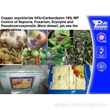Copper Oxychloride 54% + Carbendazim 18% Wp Pesticide Mixtu